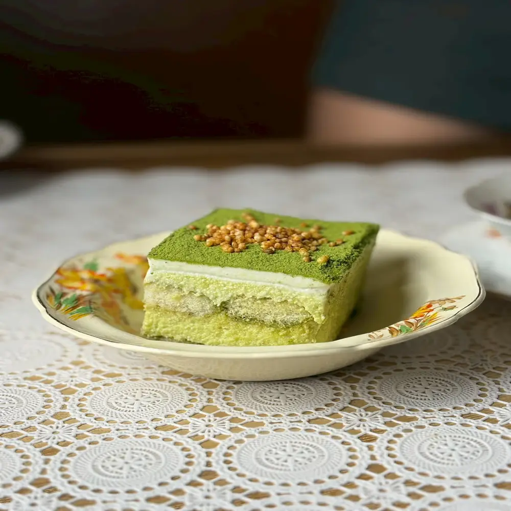 Green Velvet Tiramisu - Thai fine dining dish at Regale Restaurant Carlton Melbourne