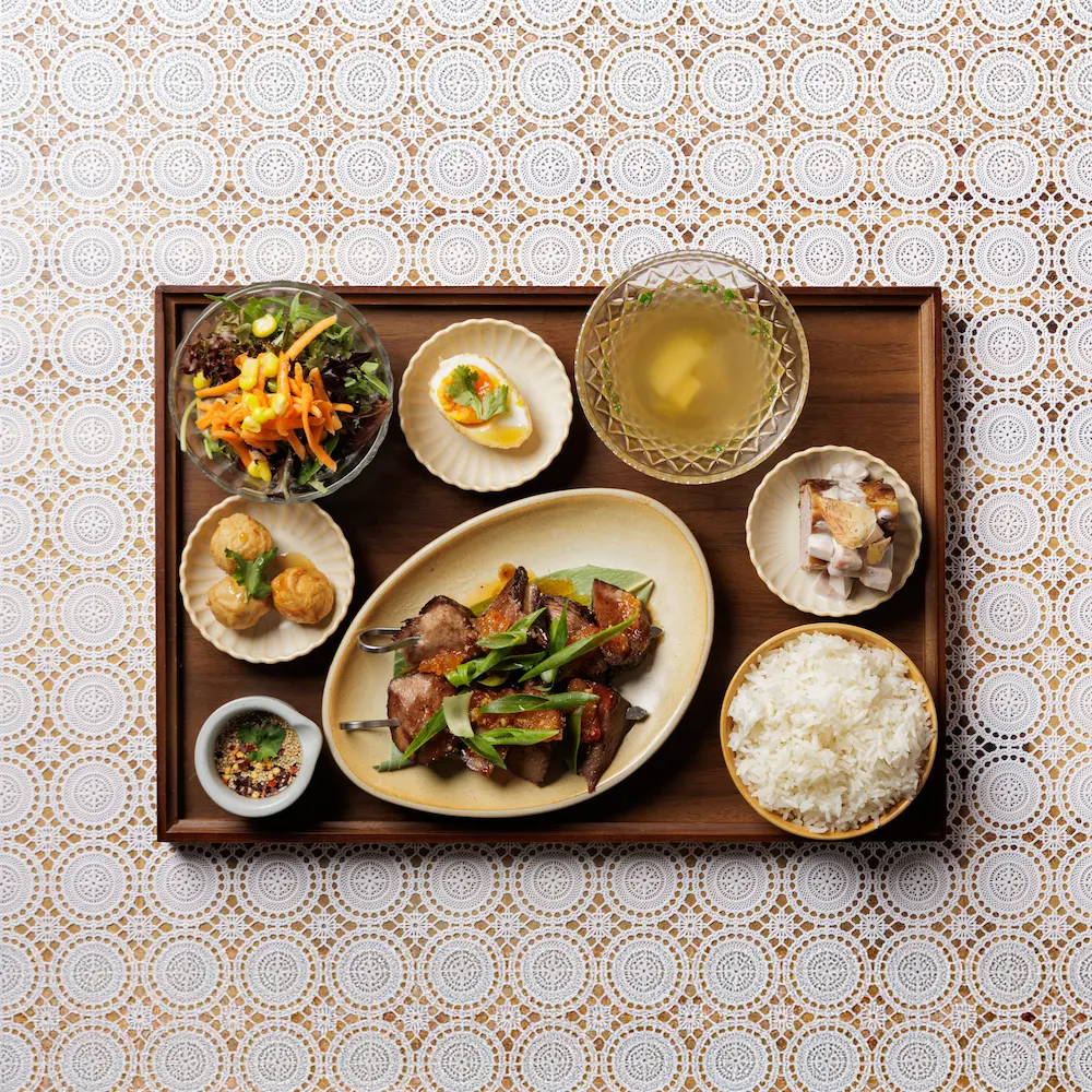 Grilled OX Tongue Skewer - Thai fine dining dish at Regale Restaurant Carlton Melbourne