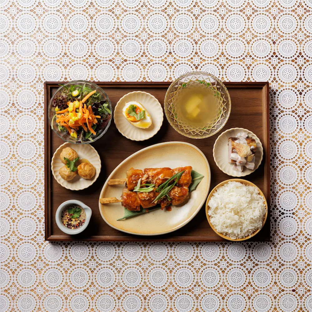 Pattaya Chicken Skewer - Thai fine dining dish at Regale Restaurant Carlton Melbourne